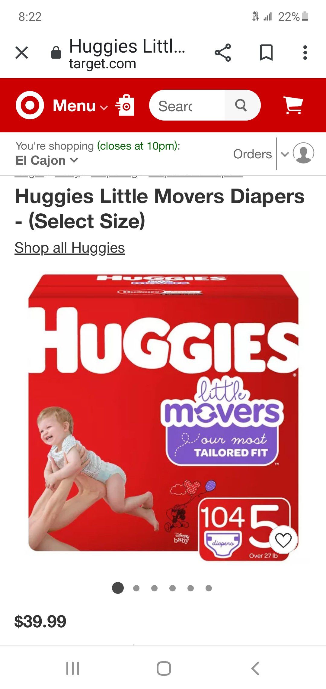Huggies Little Movers Baby Diapers, Size 3