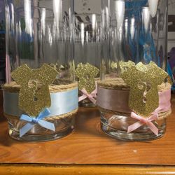 Gender Reveal Centerpieces For Table, Centros de mesa de revelación de género para la mesa