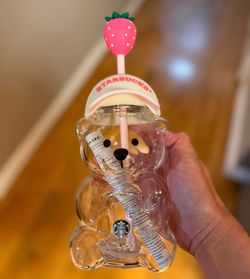Pink strawberry Starbucks bearista