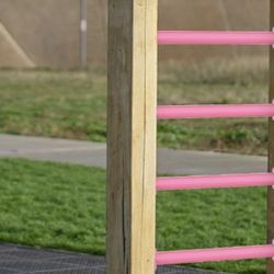 Monkey Bars Kit Playground Ladder Rungs for Backyard (Pink, 12 Pcs)