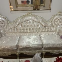 French Provincial Set With Matching Cocktail Table Set And Lamps