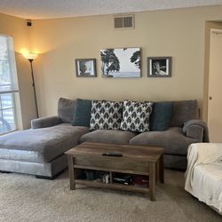 Grey Sectional For Sale With Pillows 