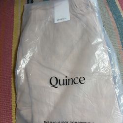 Quince 100% European Linen Pants Driftwood Cropped Inseam Relaxed Pull On XS/S/XL