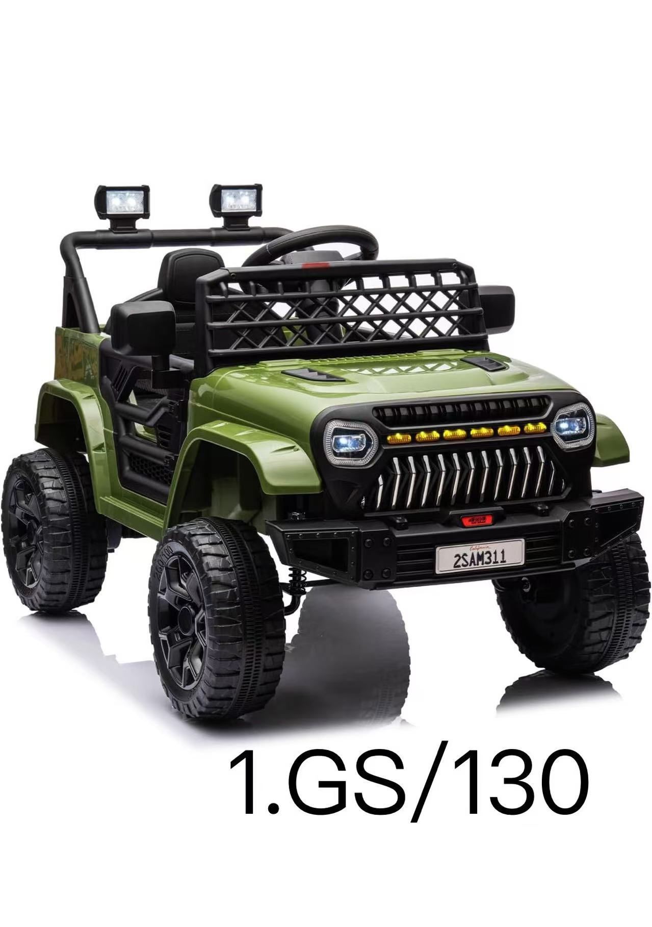 12V Kids Ride On Truck Electric Car Toy for Toddlers with 2.4G Remote Control, Spring Suspension, Battery Display, LED Lights, Music, Battery Powered