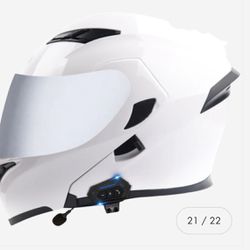 White modular Motorcycle Helmet 