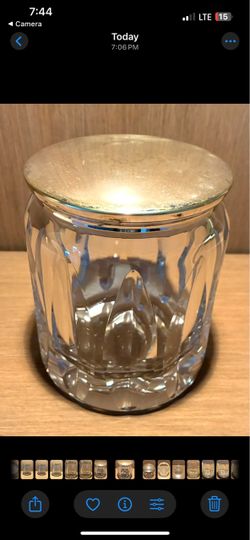 Decorative Hand-Cut Glass Jar