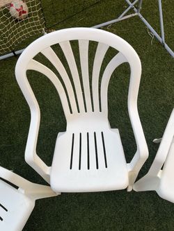 White Plastic Outdoor Patio Chair