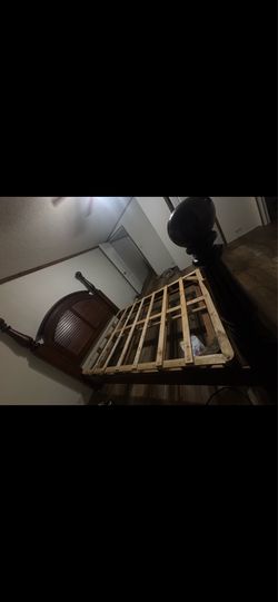 brown queen sized bed frame