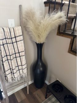 Tall Black Decorative Floor Vase