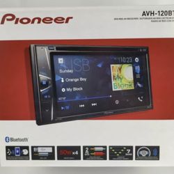 New Pioneer AVH120BT 6.2 in Double Din Bluetooth Receiver Stereo DVD CD USB AUX 