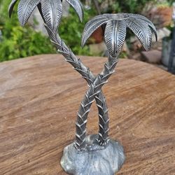 Vintage Palm Tree Candle Holder, Godinger Co. Beautiful Condition!