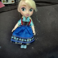 DISNEY MINI DOLL ANIMATORS COLLECTION 5" ELSA FROZEN COLLECTIBLE TOY FIG Used 
