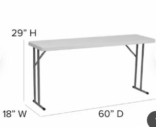 Kathryn 60” Rectangular White Folding Table