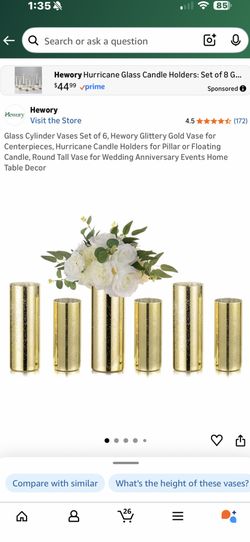 Gold Cylinder Vases