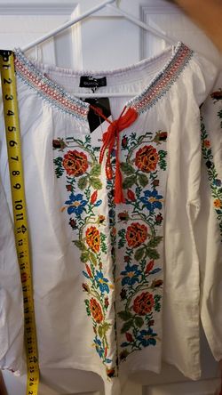 New womens Mexican punto de cruz large Blouse