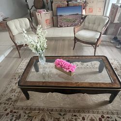 Glass Table And Chairs Along With Carpet