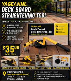 NEW YAGEANNL Deck Board Straightening Tool – Warped Board & Gap Adjuster