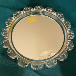 Lovely Vintage Anchor Hocking Boopie Mirrored Trinket Tray 