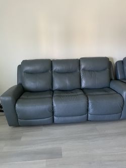 Mindanao Dual Power Leather Reclining Sofa 