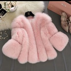High Quality  SERIOUS BUYERS Rabbit Faux Fur Pink Winter Women’s Coat Jacket S-4x 