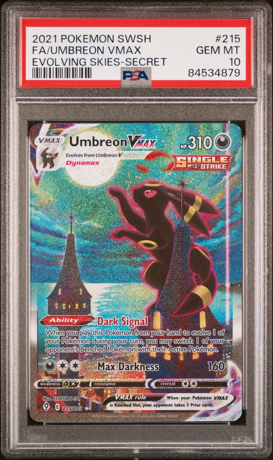 Pokemon Evolving Skies Umbreon VMAX PSA 10