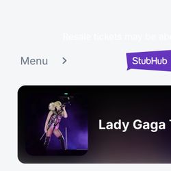 Lady Gaga VIP Suite Tickets For Today Sunday Only 
