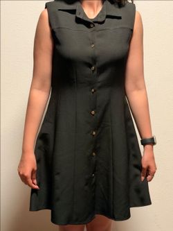 Black Button-Down Sleeveless Mini Dress - Size S / 2