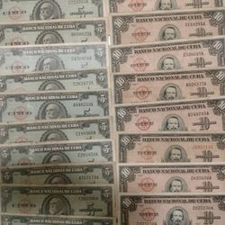 Billetes En Perfecta Condición, Años 1959 Y 1960 Cubanos,