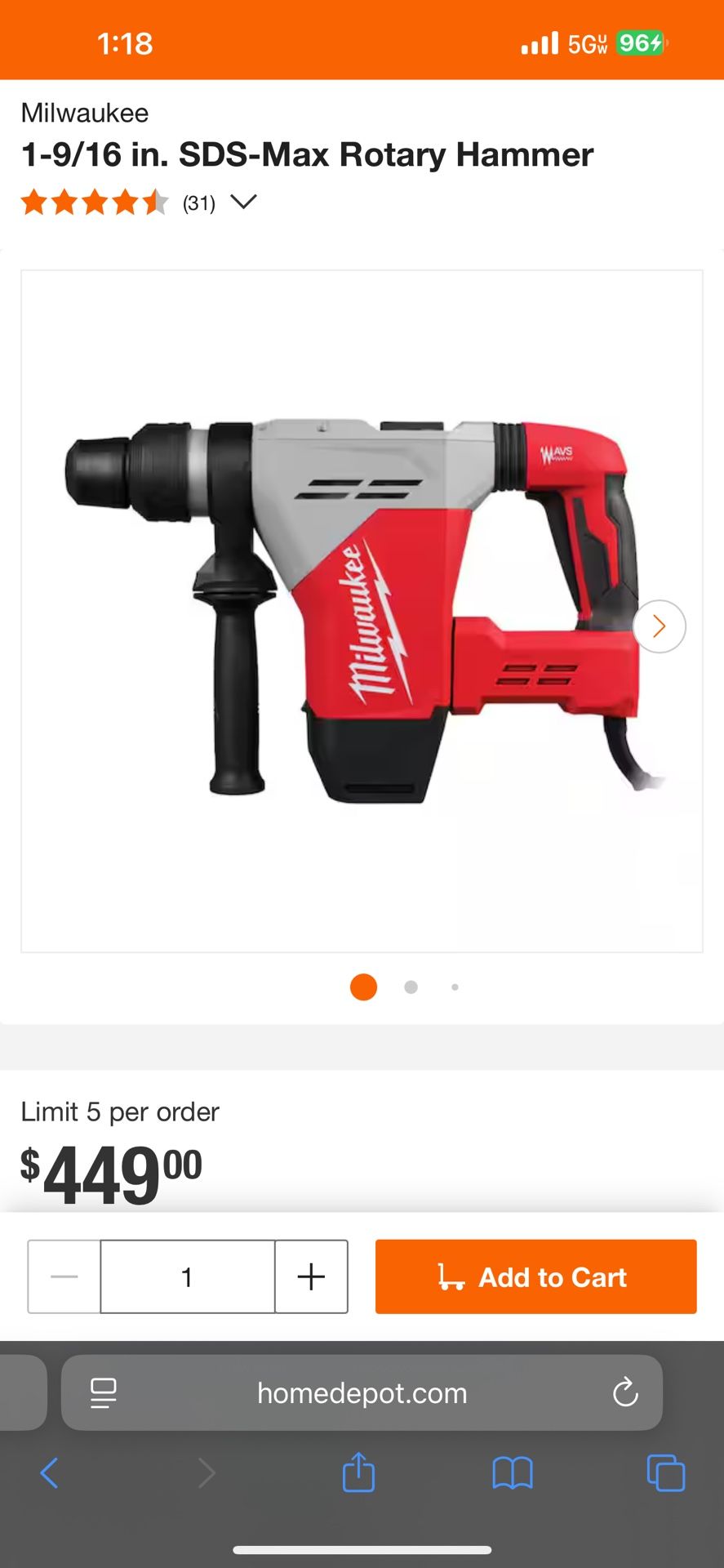 Milwaukee Chipping Hammer