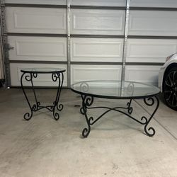 Glass Coffee Table And Side Table Set 