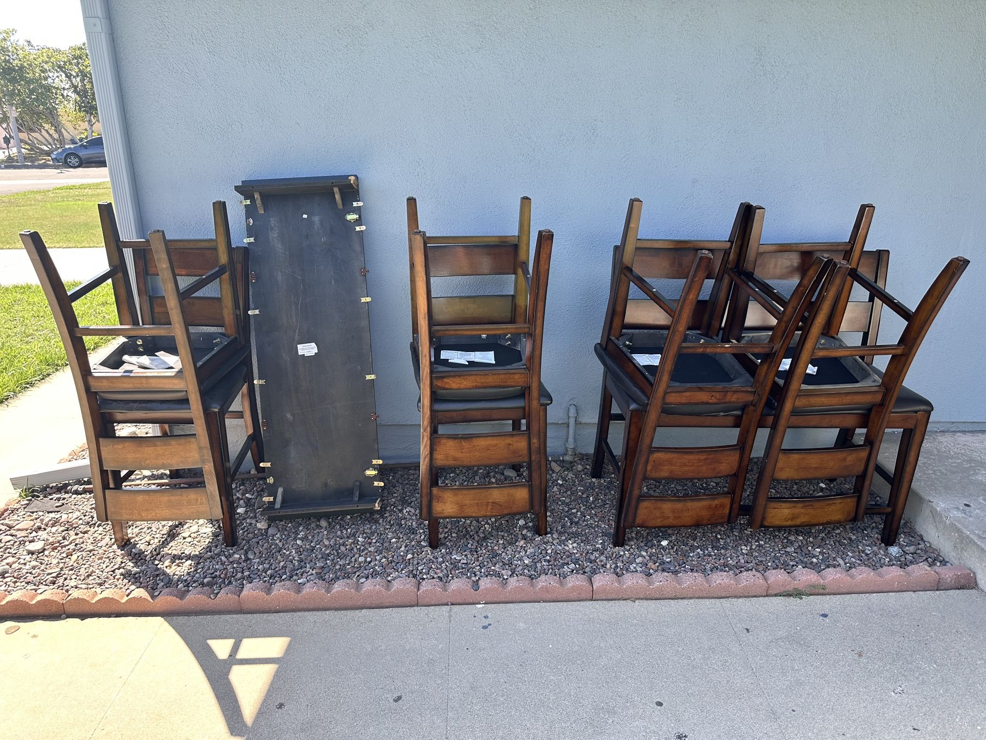 Kitchen High Table With 6 Chairs And A Bench