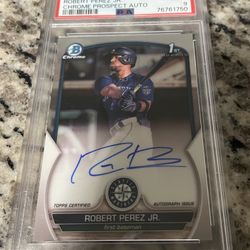 2023 Bowman Chrome #CPARP Robert Perez Jr. 1st Auto Seattle Mariners PSA 9 Mint