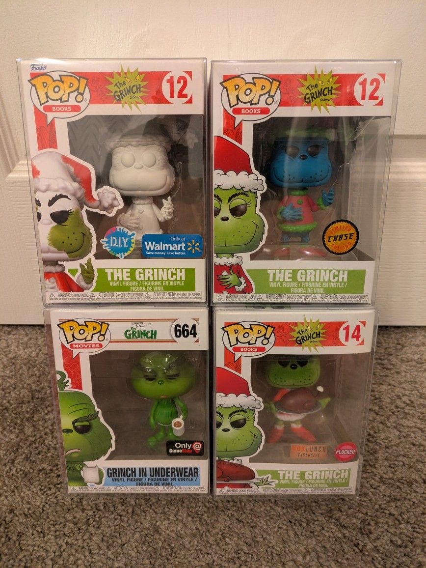 Funko Pop Pops Lot of 4 The Grinch Christmas with Chase