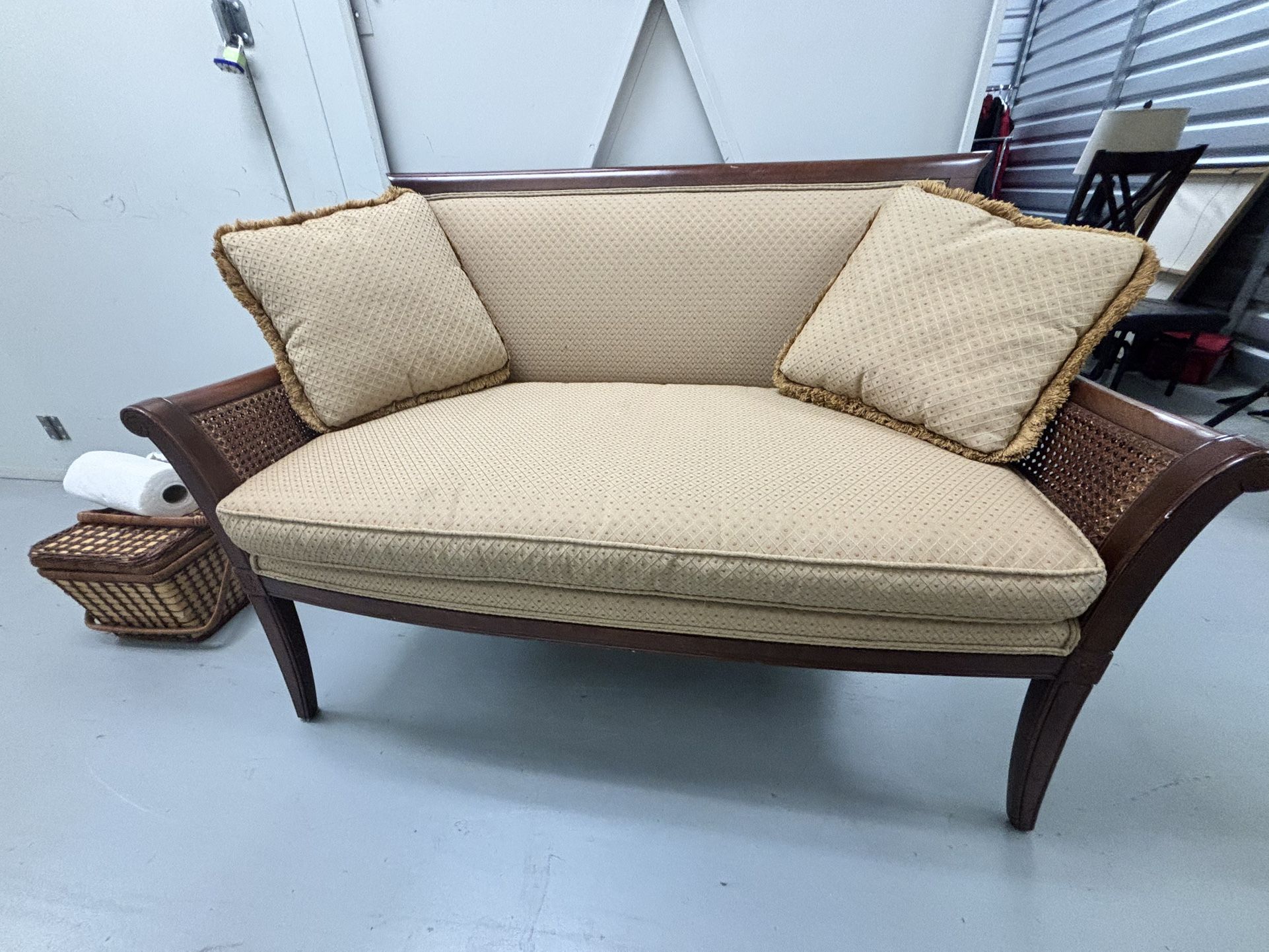 Ethan Allen Wood Framed Settee