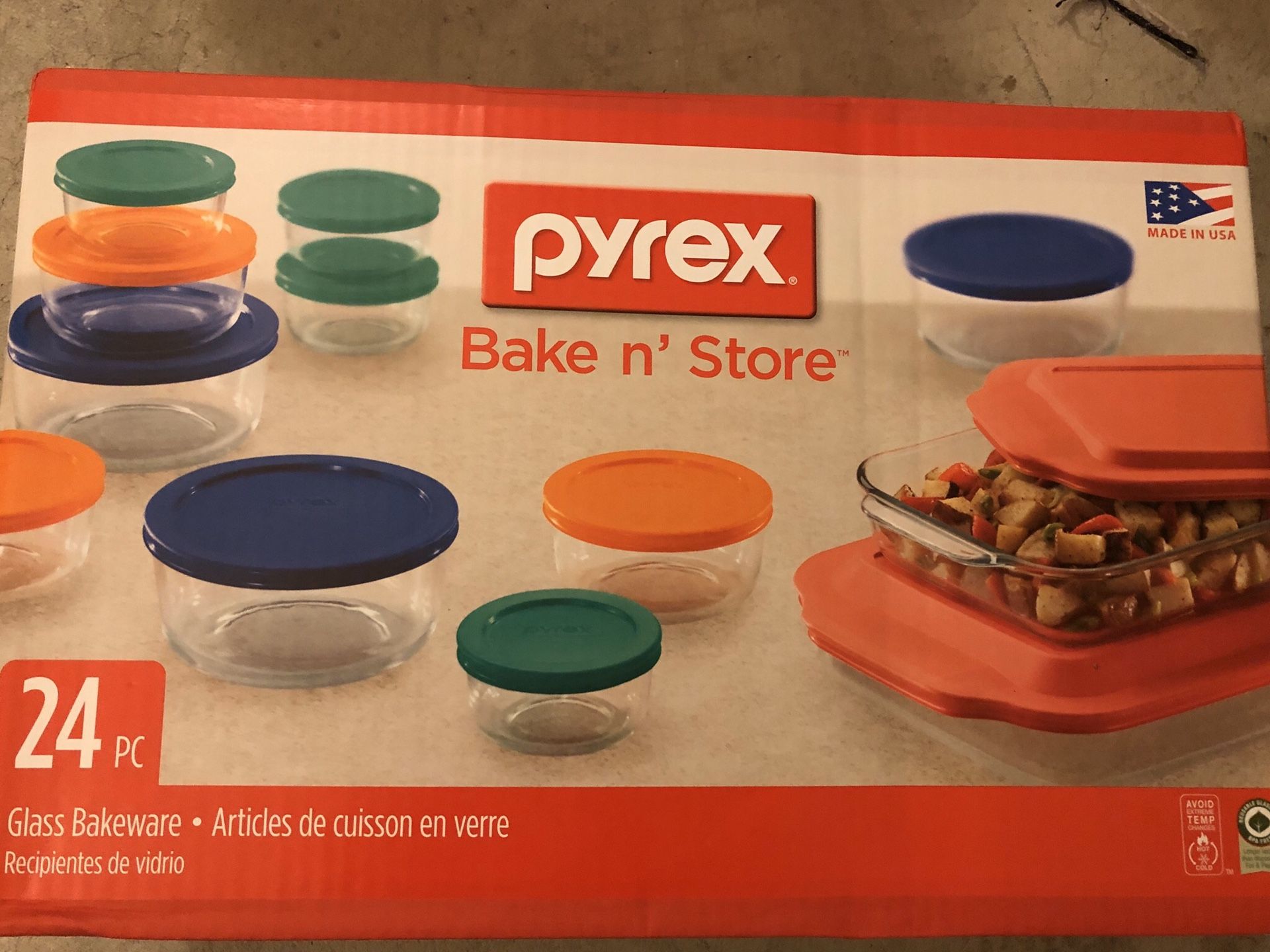 Brand New Pyrex 24 pcs Glass Food Storage Set