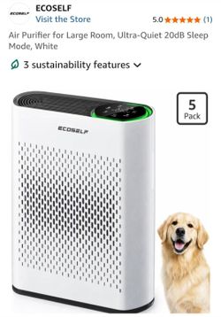 ECOSELF Air Purifier for Large Room, Ultra-Quiet