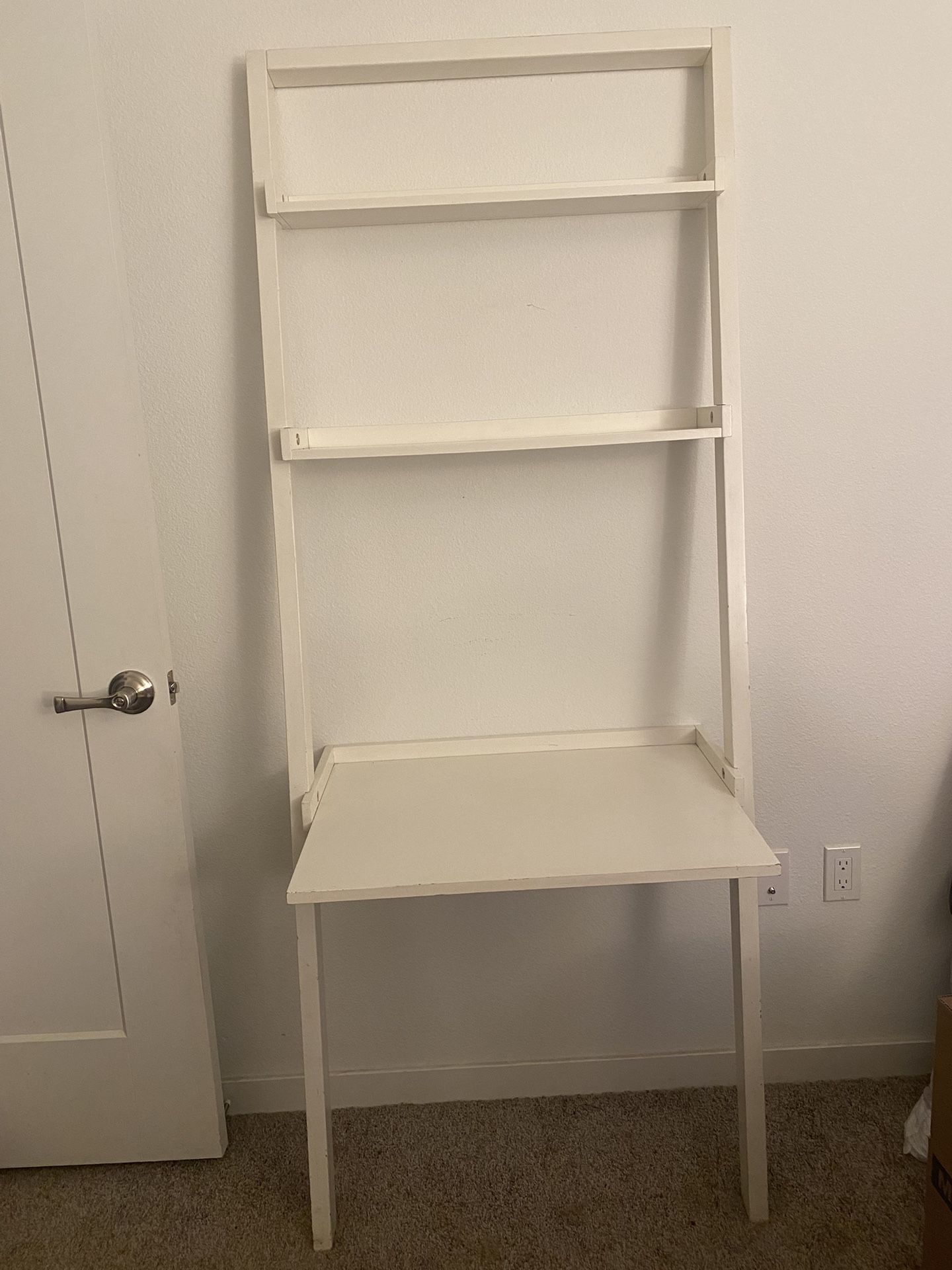 Leaning White Desk