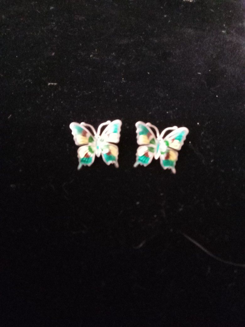 Sterling Silver Butterfly Earrings Asking $25