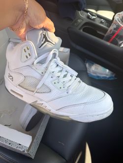 Air Jordan 5 White Metallic Silver Sneaker