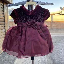 New Burgundy Girl Holiday Dress