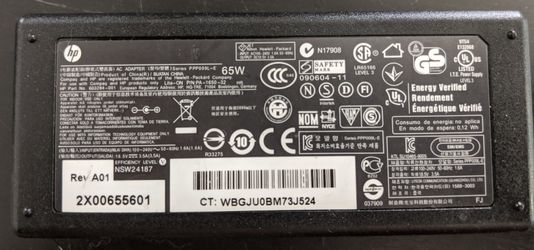 HP Power Laptop Adapter 65W 3.5A