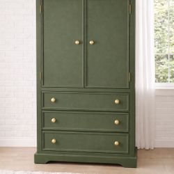  “The Pinetop Estate” – Custom Olive Green Statement Armoire 