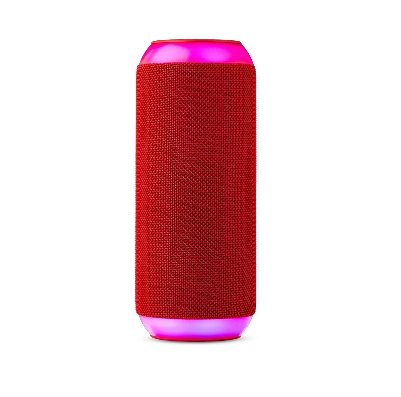 onn. Large Rugged Speaker with LED Lighting, Red