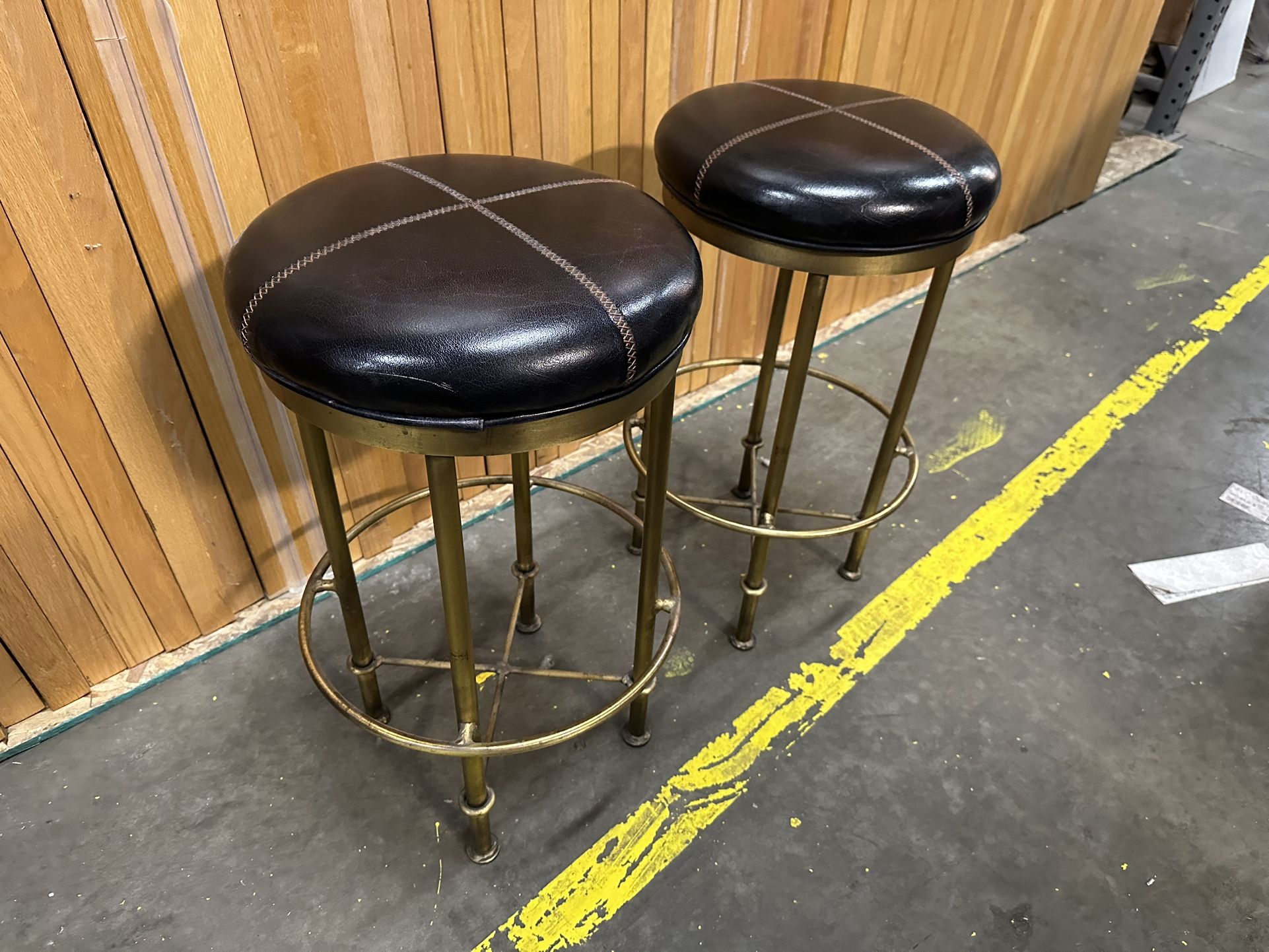 Antique Stools, 24” High, 14” Diameter, Good Condition