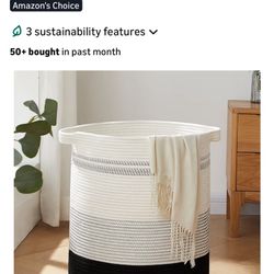 Large Natural Cotton Rope Storage Basket