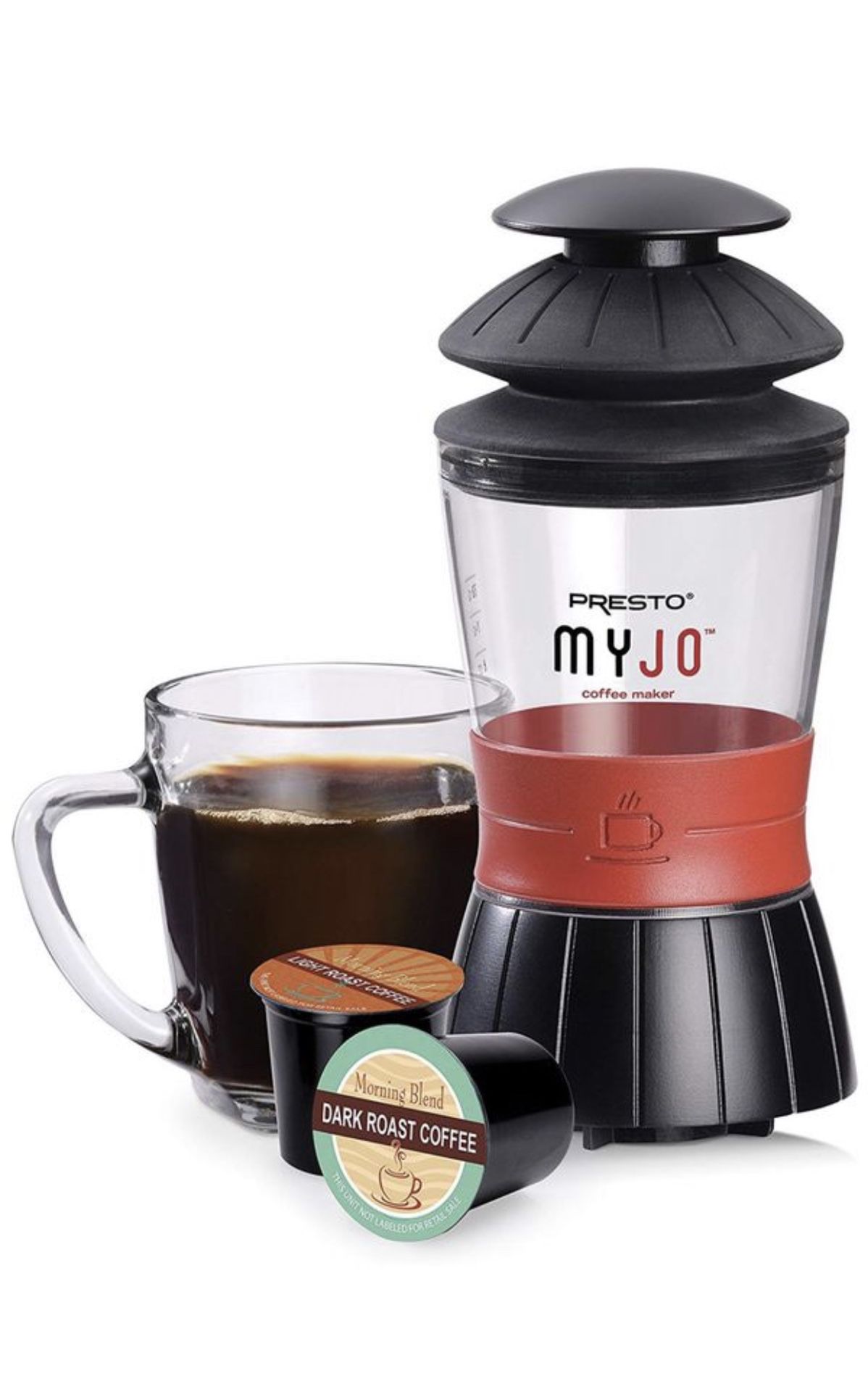 **New** Presto MyJo™ single cup coffee maker + Bonus Starbucks Coffee K-Cups + Bonus Refillable MyJo Cup + Coffee Mug/Tumbler