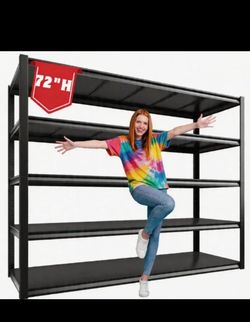 New in box 5-Tier 72" H 47 W Metal Shelving, 3000LBS Adjustable Garage Shelving Unit, Storage Shelves For Warehouse, Basement & Industrial - 1-Pack