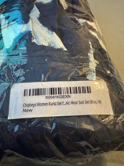 Chimneys Woman Kurta Set - Medium- Blue
