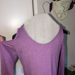 Medium Purple Peekaboo Shoulder Top