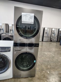 LG Single Unit Front Load LG Washtower With center control 4.5cu.ft. and 7.4 Electric Dryer